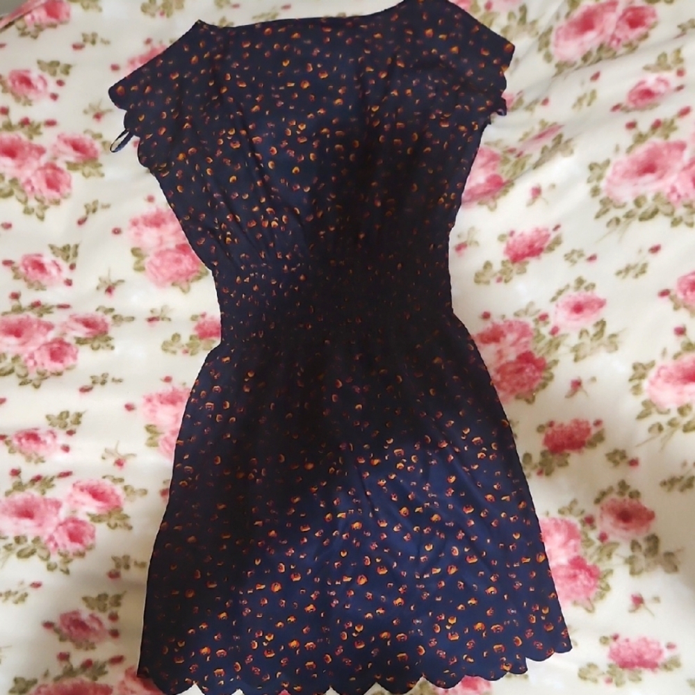 Navy Blue Floral Dress